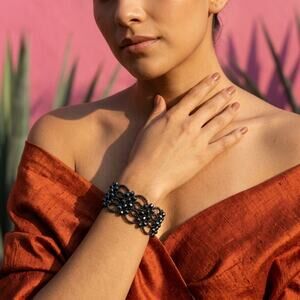 Mexican hand made bracelet  one of a kind  s-med -lg size 6 x 1.5 IN